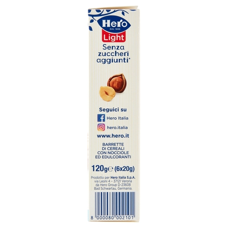 Hero Light Barrette Nocciole 6 x 20 g