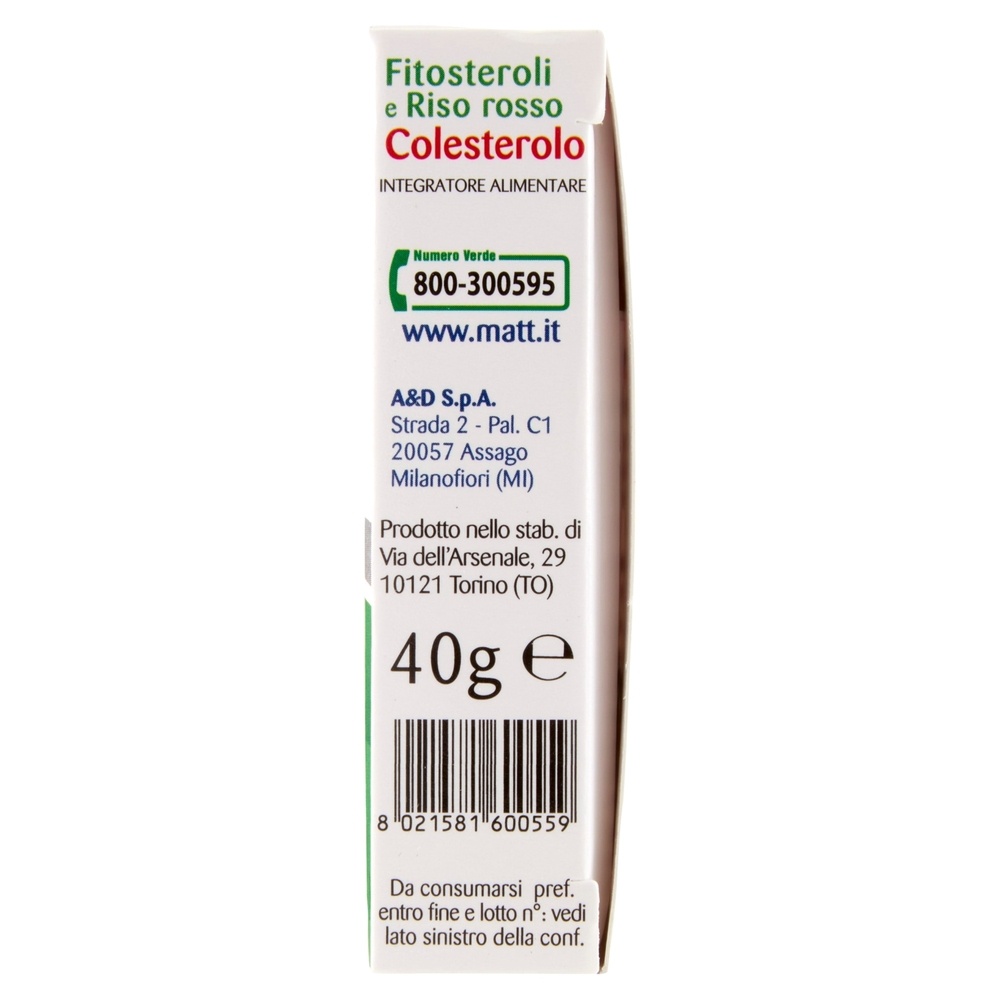 Matt Divisione Pharma Colesterolo Fitosteroli e Riso rosso 40 compresse 40 g