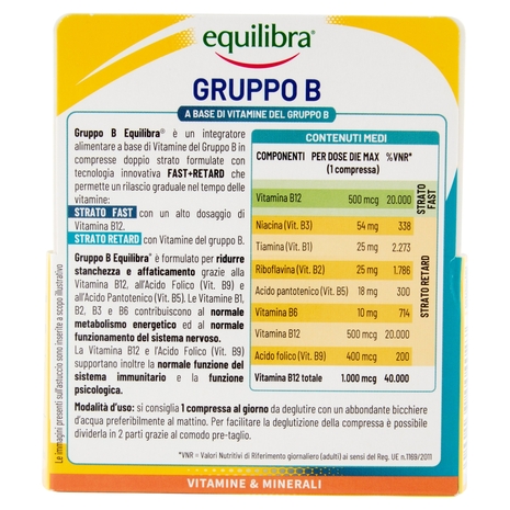 equilibra Gruppo B Compresse Doppio Strato 30 x 1 g