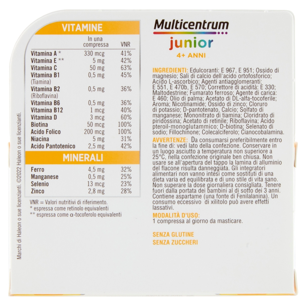 Multicentrum Junior 30 Compresse masticabili 56 g