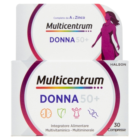 Multicentrum donna 50+ integratore multivitaminico e sali minerali con vitamina D 30 compresse 49 g