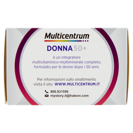 Multicentrum donna 50+ integratore multivitaminico e sali minerali con vitamina D 30 compresse 49 g