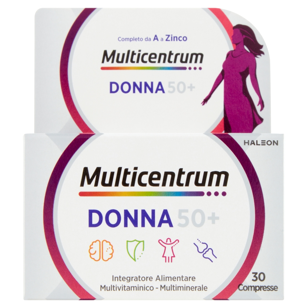 Multicentrum donna 50+ integratore multivitaminico e sali minerali con vitamina D 30 compresse 49 g