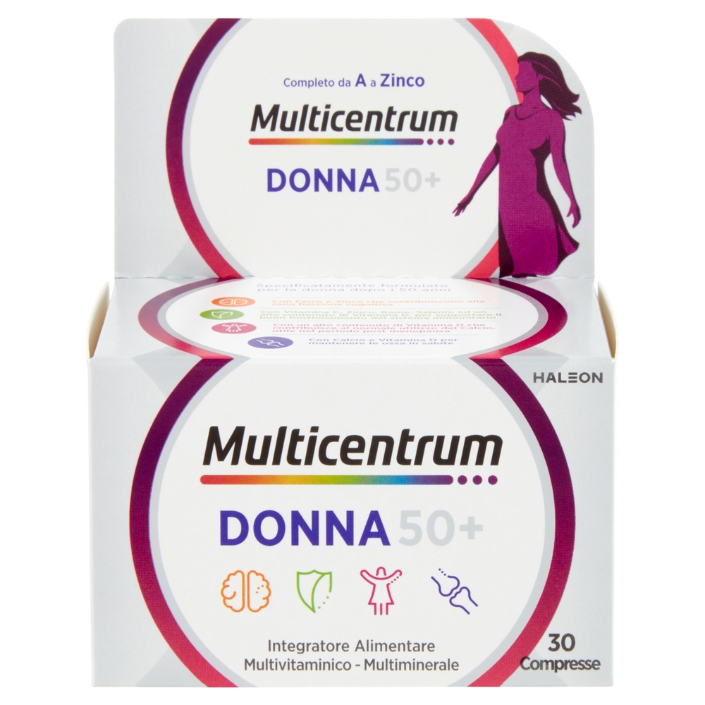 Multicentrum donna 50+ integratore multivitaminico e sali minerali con vitamina D 30 compresse 49 g