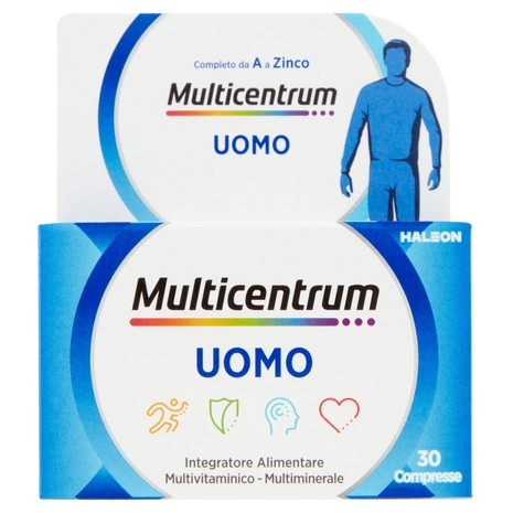 Multicentrum uomo integratore alimentare multivitaminico concentrato vitamina D 30 compresse 39 g