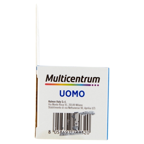 Multicentrum uomo integratore alimentare multivitaminico concentrato vitamina D 30 compresse 39 g