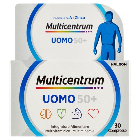 Multicentrum uomo 50+ integratore multivitaminico alimentare con sali minerali 30 compresse 40 g
