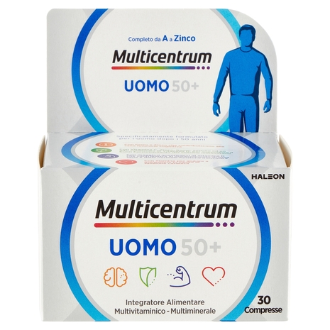 Multicentrum uomo 50+ integratore multivitaminico alimentare con sali minerali 30 compresse 40 g