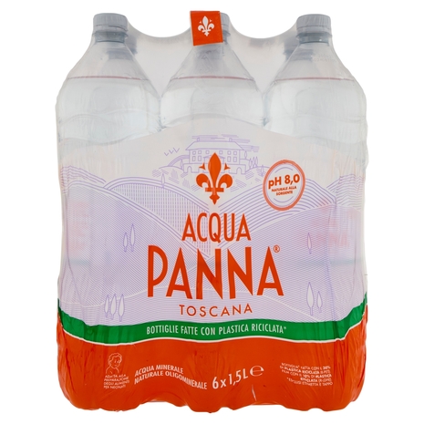 ACQUA PANNA, Acqua Minerale Naturale Oligominerale 30% RPET, 6x1,5L