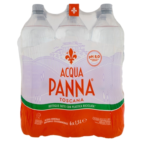 ACQUA PANNA, Acqua Minerale Naturale Oligominerale 30% RPET, 6x1,5L