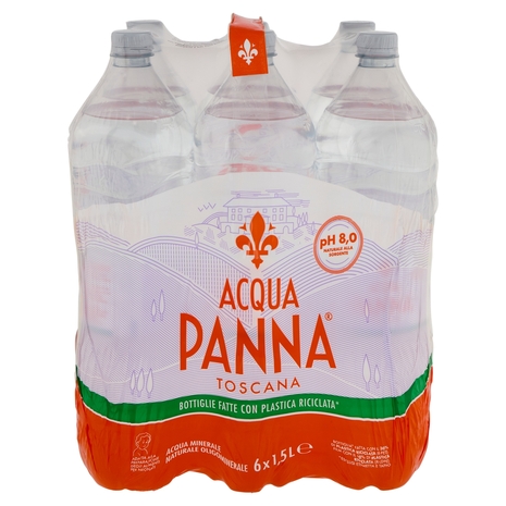 ACQUA PANNA, Acqua Minerale Naturale Oligominerale 30% RPET, 6x1,5L
