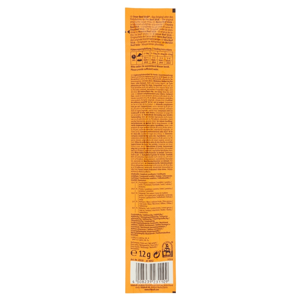 Vitakraft Beef Stick Original + Tacchino 12 g