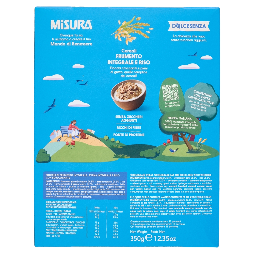 Misura Dolcesenza Frumento 100% Integrale, Avena e Riso 350 g