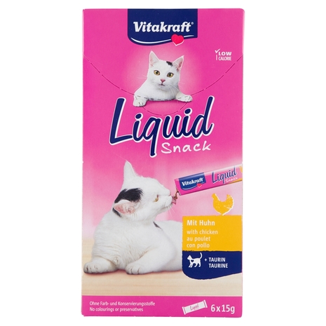 Vitakraft Liquid Snack con pollo + Taurine 6 x 15 g