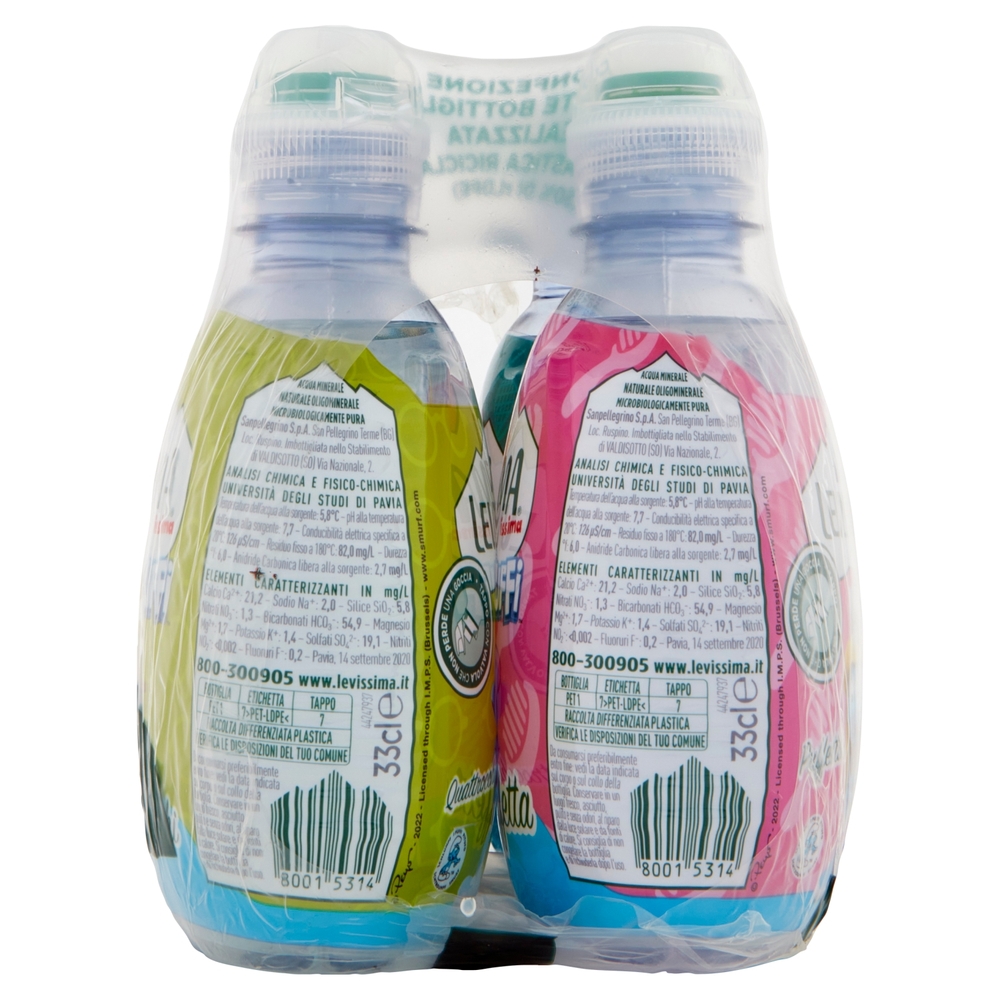 LEVISSIMA, issima Acqua Minerale Naturale Oligominerale, 33cl x 4