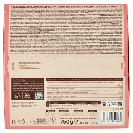 Galup Amaretto, Cioccolato e Pesca 750 g