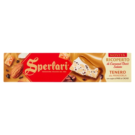 Sperlari Torrone Ricoperto di Caramel Dorè Salato Tenero alla Mandorla 200 g