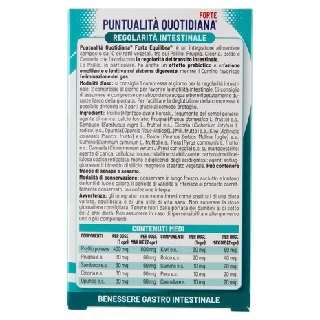 equilibra Puntualità Quotidiana Forte Regolarità Intestinale 30 Compresse 33 g