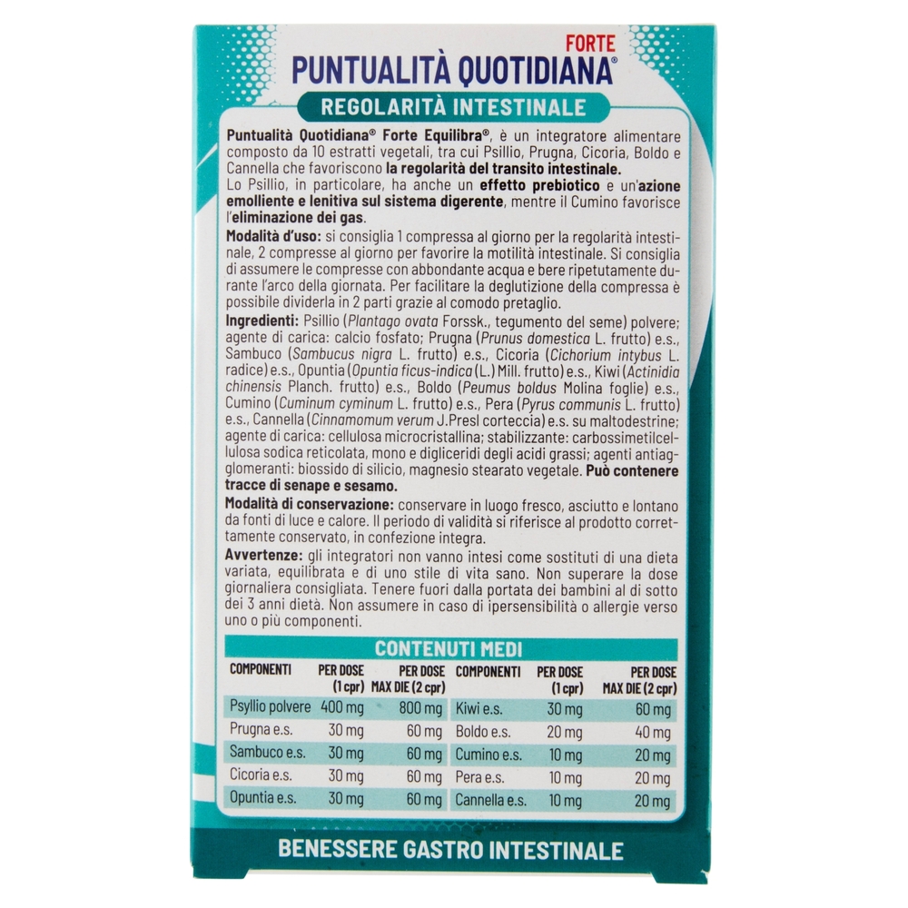 equilibra Puntualità Quotidiana Forte Regolarità Intestinale 30 Compresse 33 g