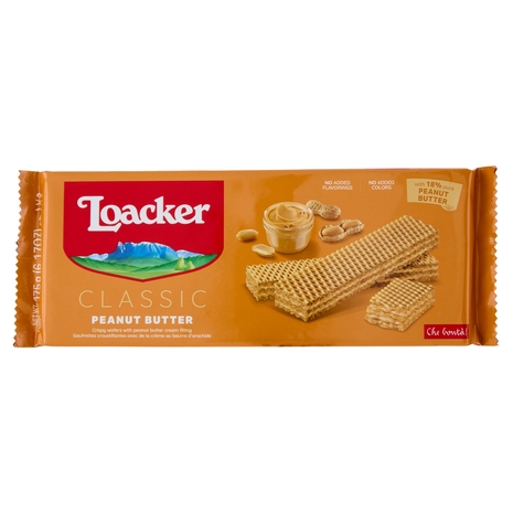 Loacker Classic Peanut Butter Wafer con crema al burro di Arachidi Wafers 175g