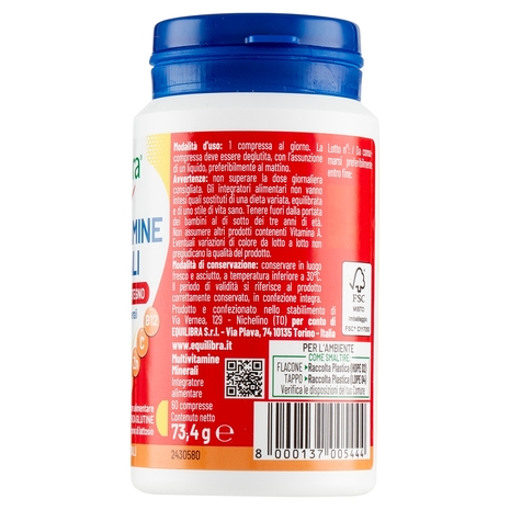 equilibra Multivitamine Minerali Difese Energia Sostegno 60 Compresse 73,4 g