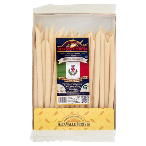 Pastificio Artigianale Alta Valle Scrivia Pasta di Semola di Grano Duro Maccheroni Genovesi 500 g