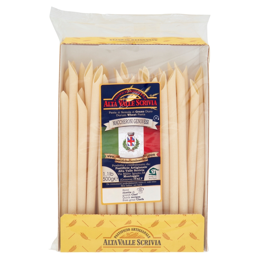 Pastificio Artigianale Alta Valle Scrivia Pasta di Semola di Grano Duro Maccheroni Genovesi 500 g