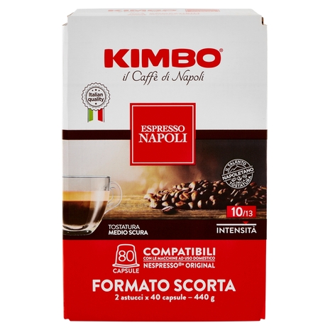 Kimbo Espresso Napoli Capsule Compatibili con le Macchine Nespresso* 2 x 220 g
