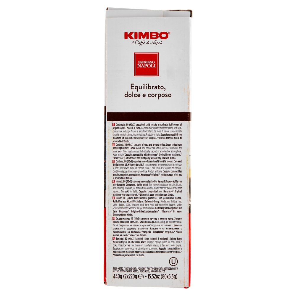 Kimbo Espresso Napoli Capsule Compatibili con le Macchine Nespresso* 2 x 220 g