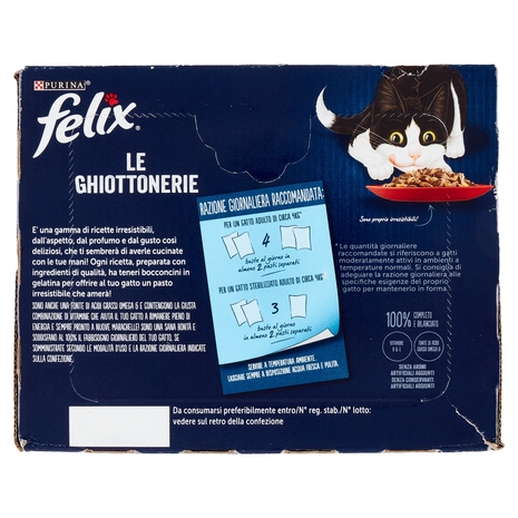 FELIX Le Ghiottonerie Selezioni Deliziose in Gelatina (Pollo, Manzo, Coniglio, Agnello) 24 x 85 g