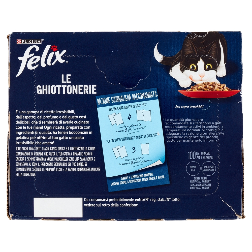 FELIX Le Ghiottonerie Selezioni Deliziose in Gelatina (Pollo, Manzo, Coniglio, Agnello) 24 x 85 g