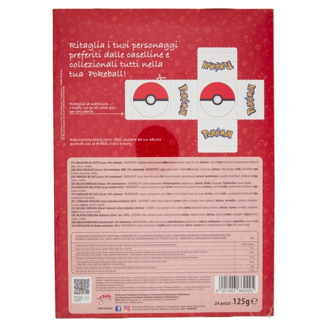 Walcor Calendario delle Feste Cioccolato al Latte Pokémon 24 pezzi 125 g