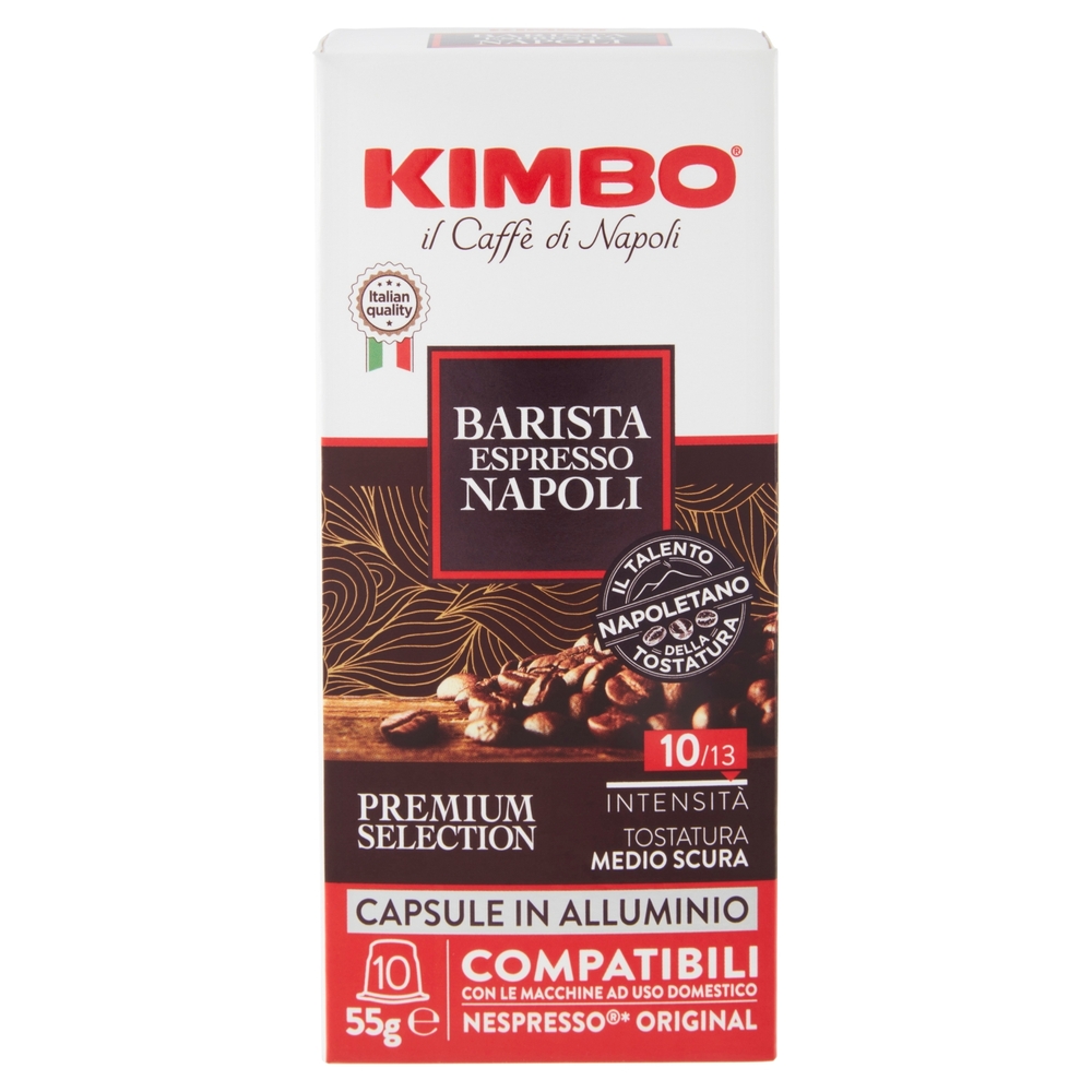 Kimbo Barista Espresso Napoli Capsule Compatibili con le Macchine Nespresso* 10 x 5,5 g