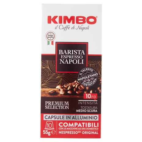Kimbo Barista Espresso Napoli Capsule Compatibili con le Macchine Nespresso* 10 x 5,5 g