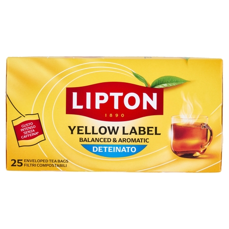 Lipton Yellow Label Deteinato 25 Filtri 37,5 g