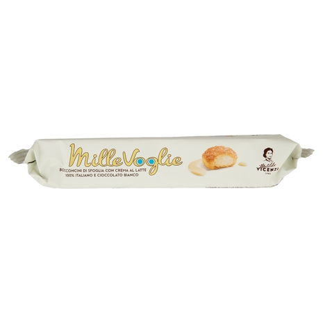Pasticceria Matilde Vicenzi Bocconcini con Crema al Latte 100% Italiano e Cioccolato Bianco 100 g