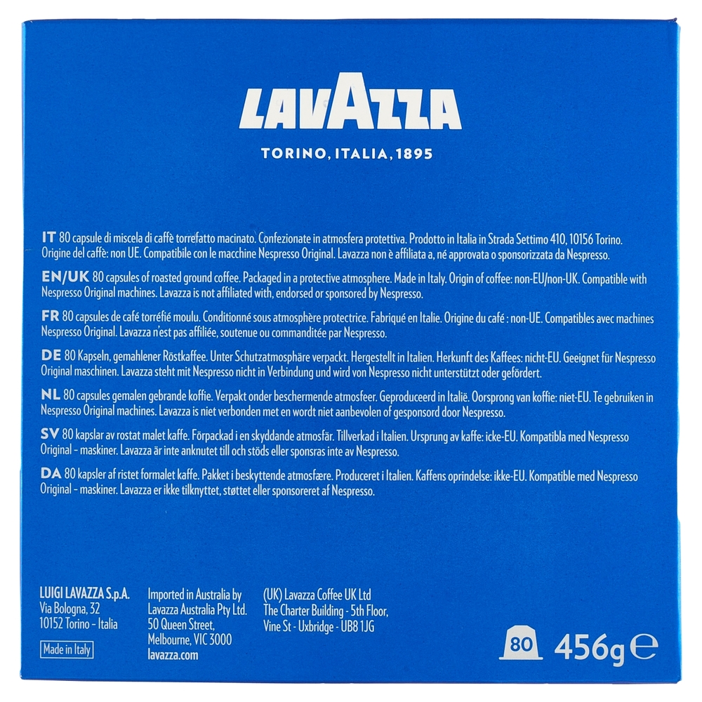 Lavazza crema e gusto Classico Compatibile con Nespresso Original 80 Capsule 456 g