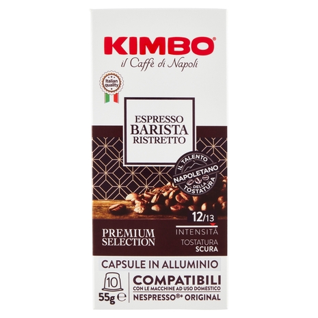 Kimbo Espresso Barista Capsule in Alluminio Compatibili con le Macchine Nespresso Original* 10x5,5 g