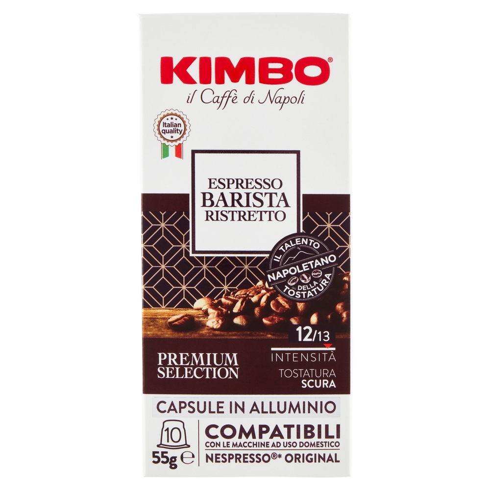 Kimbo Espresso Barista Capsule in Alluminio Compatibili con le Macchine Nespresso Original* 10x5,5 g