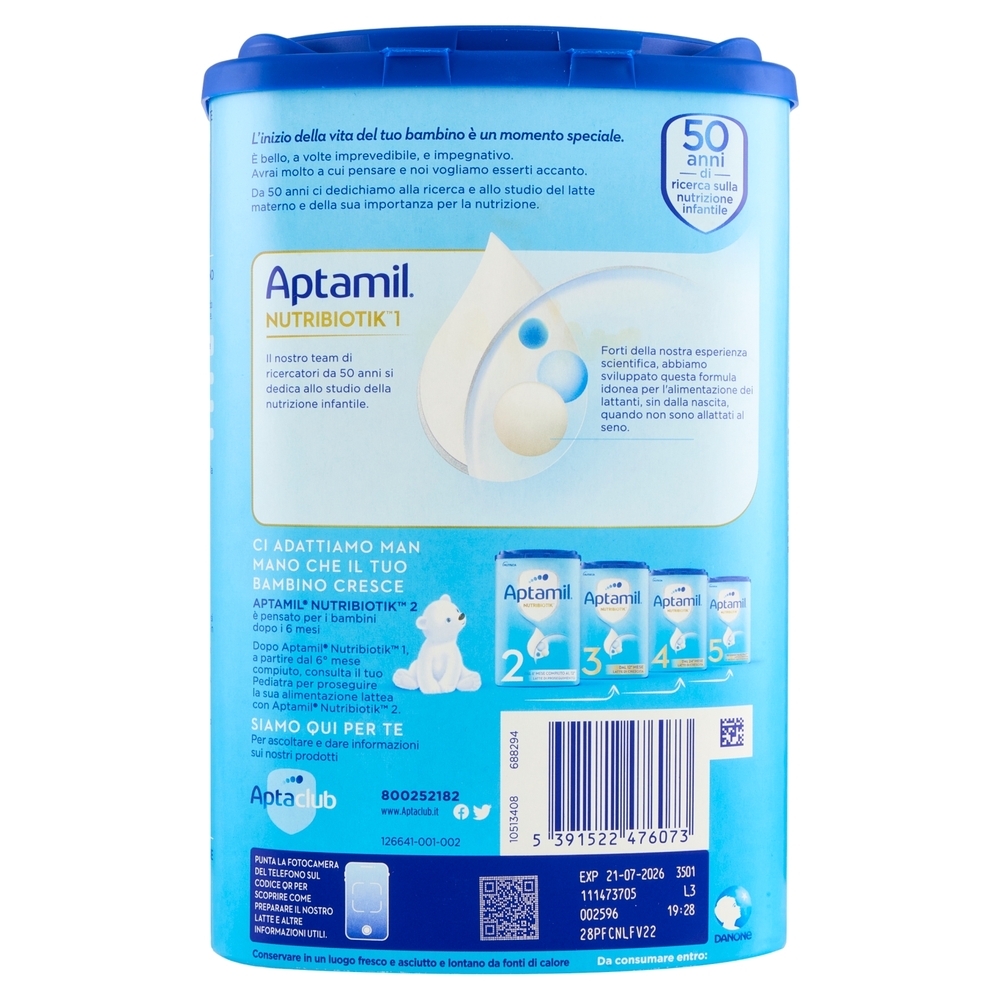 APTAMIL Nutrobiotik 1 Latte di Partenza in Polvere 830 g