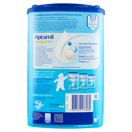 APTAMIL Nutribiotik 2 Latte di Proseguimento in Polvere 830 g