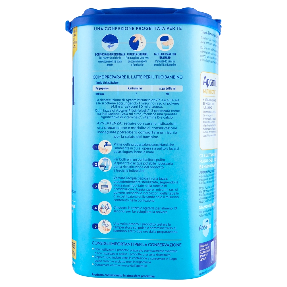 APTAMIL Nutrobiotik 3 Latte di crescita in Polvere 830 g
