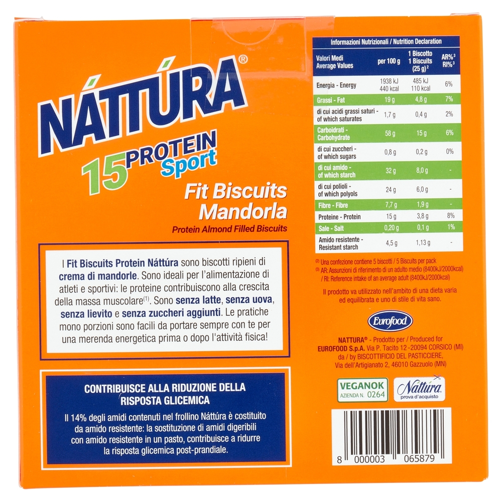 Náttúra 15 Protein Sport Fit Biscuits Mandorla 5 x 25 g