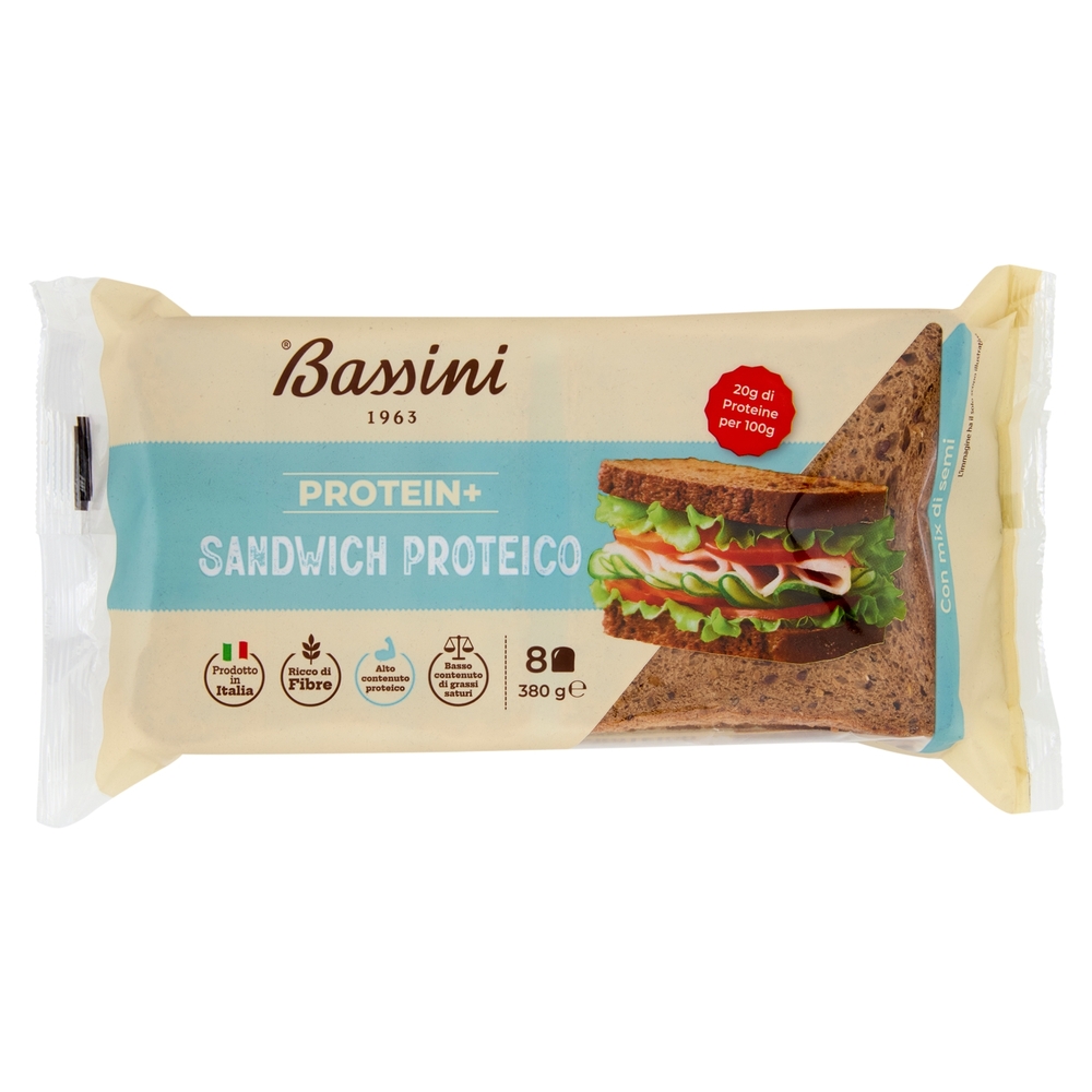 Bassini Protein+ Sandwich Proteico 8 fette 380 g
