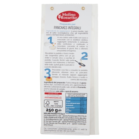 Molino Rossetto Preparato per Pancakes Integrali 250 g