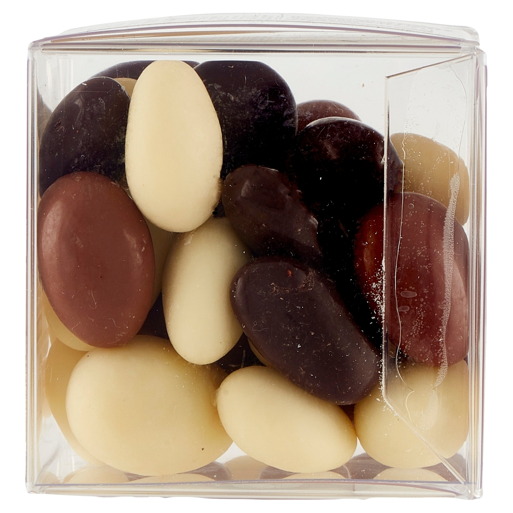 Dragées Mandorla Assortite Ricoperte di Cioccolato Fondente, al Latte e Bianco Il Viaggiator Goloso