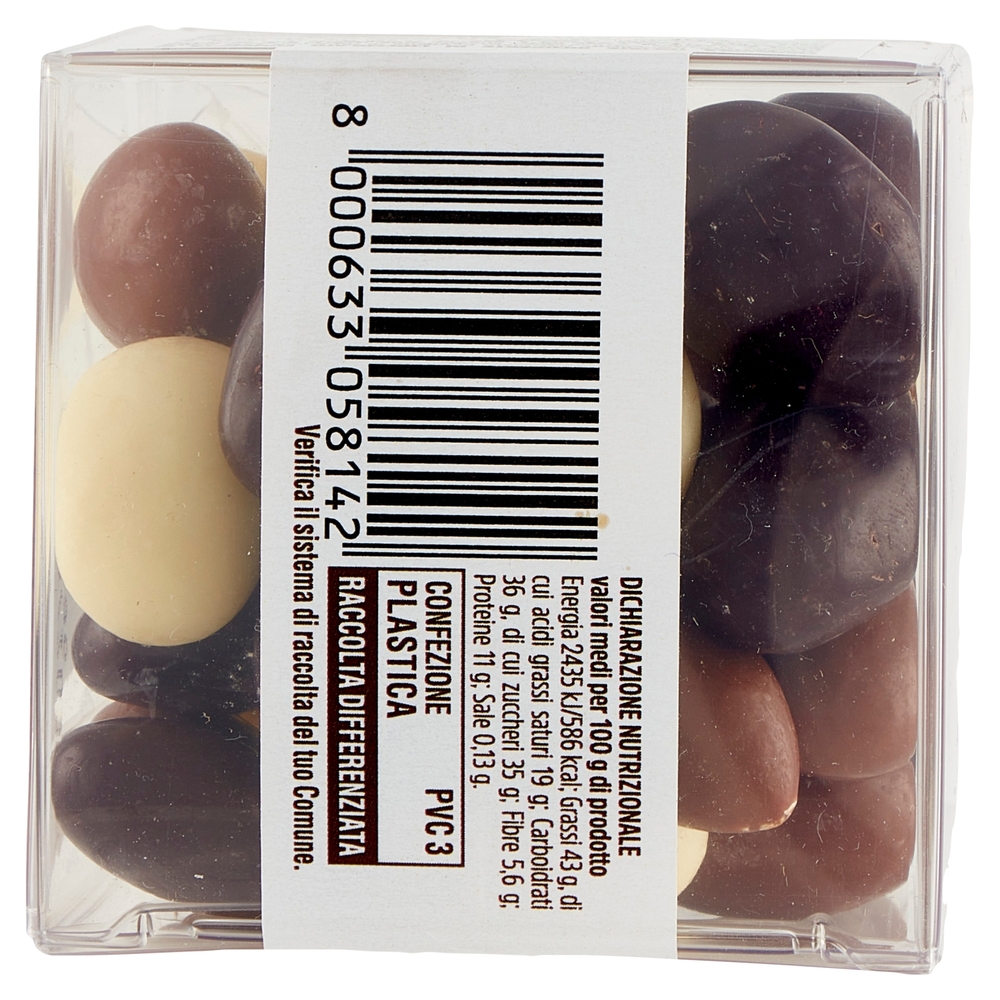 Dragées Mandorla Assortite Ricoperte di Cioccolato Fondente, al Latte e Bianco Il Viaggiator Goloso