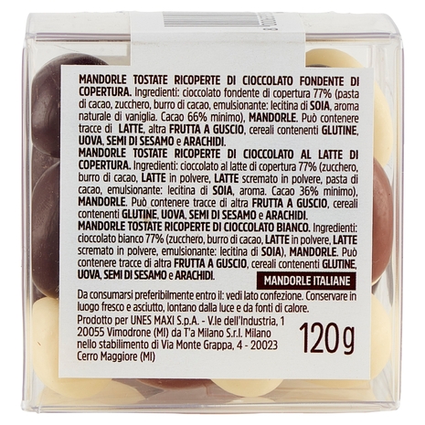 Dragées Mandorla Assortite Ricoperte di Cioccolato Fondente, al Latte e Bianco Il Viaggiator Goloso