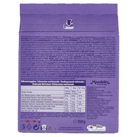 Milka Choco Brownie, merendina al cioccolato al latte - 6x25g