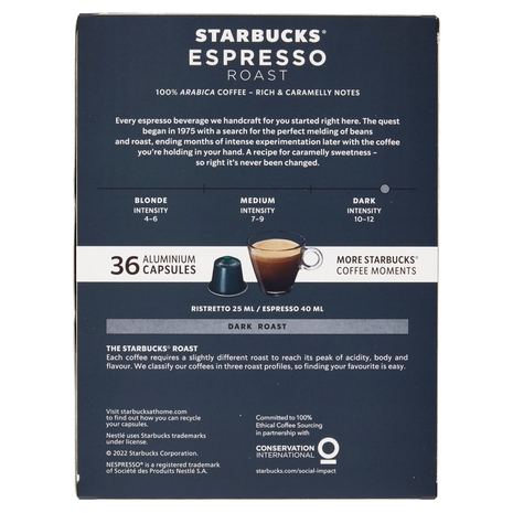 STARBUCKS Espresso Roast By Nespresso Caffè Espresso 36 capsule